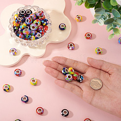 100 шт. 5-цветные европейские бусины из смолы в богемном стиле&nbsp;RESI-TA0004-83