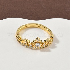 Латунные микро проложить пальцев кольца кубического циркония RJEW-H258-03G