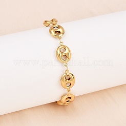 Браслеты-цепочки из нержавеющей стали 304 с кофейными зернами&nbsp;BJEW-D359-14A-G