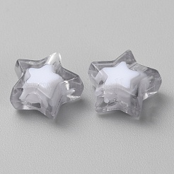 透明なアクリルビーズ  二層ビーズ  スター  ゲインボロ  9x9.5x4mm  穴：2mm  約30個/袋&nbsp;TACR-CJC0002-03J