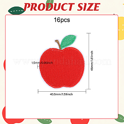 16 Stück Apfel-Stickgarn aus Polyester und Baumwolle zum Aufbügeln/Aufnähen&nbsp;PATC-CA0001-19B