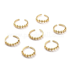 Открытая манжета с латунным листом для женщин&nbsp;RJEW-C018-22G