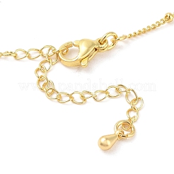 Collane con pendente in ottone micro pavé di zirconi chiari&nbsp;NJEW-Z038-01G-L