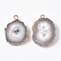 Естественно druzy агат подвески G-N325-04F