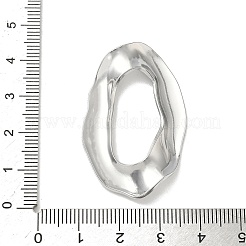 304ステンレススチールリンクリング  テクスチャ付き楕円形  変色しない  ステンレス鋼色  42x27x5mm  内径：25x12.5mm&nbsp;STAS-L301-07P