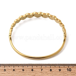 女性用304ステンレススチールヒンジ付きバングル  ハート  18KGP本金メッキ  イオンプレーティング（ip）  長持ちメッキ  18KGP本金メッキ  内径：2.34x1.95インチ（5.95x4.95cm）&nbsp;BJEW-B168-06G