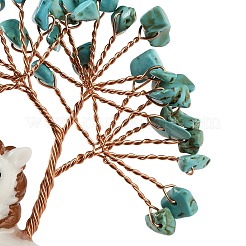 Decorazioni albero della vita in scaglie di pietre preziose naturali e sintetiche&nbsp;DJEW-A017-01