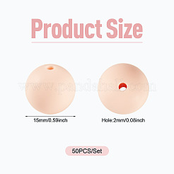 50 pz perline in silicone ecologico per uso alimentare&nbsp;SIL-TADJ0001-03E