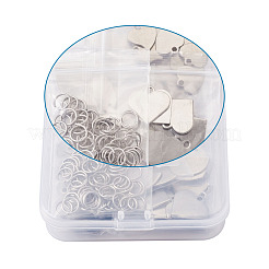 304ステンレスペンダント  空白タグのスタンプ  丸カン付き  ハート  ステンレス鋼色  11~18x12~19.5x0.6~1mm  穴：1.5~2mm  160個/箱&nbsp;STAS-BT0001-02P