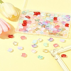 110 шт. 11-цветные прозрачные стеклянные бусины-спрей GLAA-FS0002-15