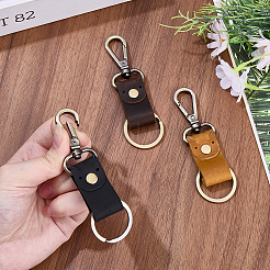 3 шт. двухцветных брелоков из коровьей кожи и сплава&nbsp;KEYC-CL0001-22