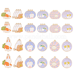 30шт 6 стиля подвески из сплава с эмалью ENAM-CJ0001-120