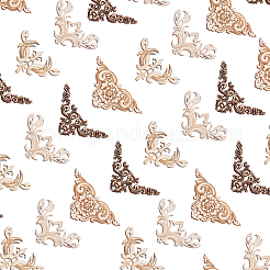 20 pièces 4 styles de motifs de fleurs évider des pièces de bois non finies&nbsp;DIY-CJ0002-08