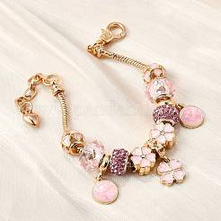 Сплав эмаль европейские бусины браслеты с подвесками&nbsp;BJEW-F495-01G