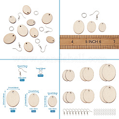 Наборы для самостоятельного изготовления незаконченных деревянных сережек-подвесок&nbsp;DIY-YS0001-17