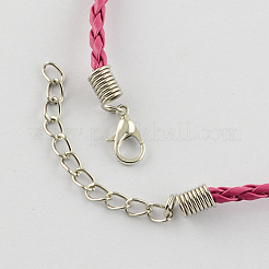Mode tressée imitation création de collier en cuirs&nbsp;NJEW-S105-005