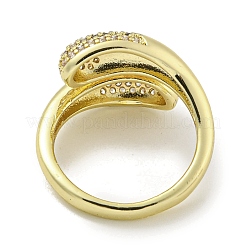 Кольцо-манжета из латуни с микропаве и кубическим цирконием&nbsp;RJEW-E296-04G