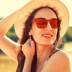 10 шт. плетеная сетка/паутина с подвесными украшениями из перьев HJEW-NB0001-73