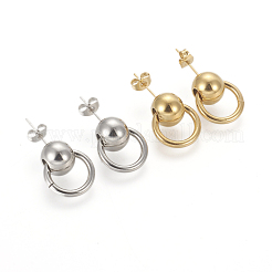 Серьги-гвоздики из нержавеющей стали 304&nbsp;EJEW-F246-01GP