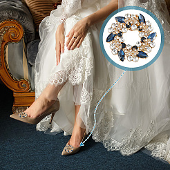 4 stücke 2 arten blume messing strass schuh dekorationen&nbsp;AJEW-GA0006-94B