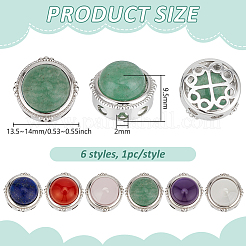 6 шт. 6 стиля латунных многорядных звеньев с натуральным аметистом&nbsp;KK-BC0015-17B