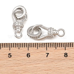 Anelli a molla in ottone con micro pavé di zirconi cubici trasparenti&nbsp;CU-CBA8264-05P