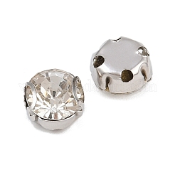 Perles plates rondes à coudre en strass montées&nbsp;STAS-B107-01D-01P