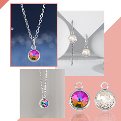 16шт 2 цветные стеклянные подвески GLAA-DC0001-02