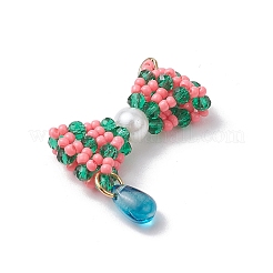 Подвески-бантики из стеклянных бус PALLOY-MZ00553-01