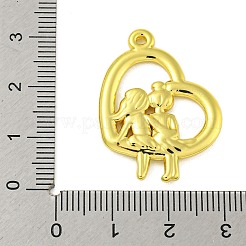 304ステンレスペンダント  姉妹のチャーム付きハート  18KGP本金メッキ  30.5x22x3mm  穴：1.5mm&nbsp;STAS-Z085-05G