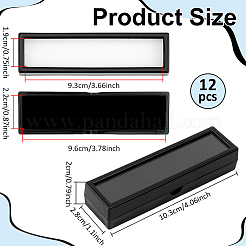 12 шт. прямоугольные акриловые коробки для хранения ожерелий&nbsp;CON-WH0110-59