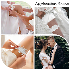 3d цветочные эластичные свадебные подвязки из полиэстера и кружева AJEW-WH0470-03A