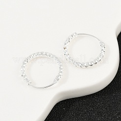 Фактурные серьги-кольца из латуни EJEW-F378-03B-S