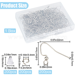 200 шт. крючки для сережек из нержавеющей стали 304 STAS-SP0001-44