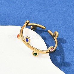 Кольца-манжеты из нержавеющей стали 304 Rhinetsone для женщин&nbsp;RJEW-K301-07G