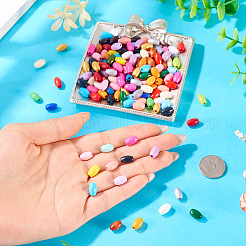 300 шт. окрашенных распылением деревянных бусин схима WOOD-TA0002-83B