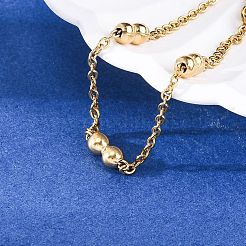 Браслеты-цепочки Rolo из нержавеющей стали 304 для женщин BJEW-C094-08G