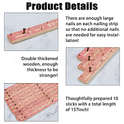 木製タフティングフレームのタックストリップ  鉄釘付きカーペットタックストリップ  鮭色  307x20x17.5mm&nbsp;AJEW-WH0410-134A