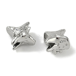 Латунные микро проложить кубического циркония бусы KK-P283-21P