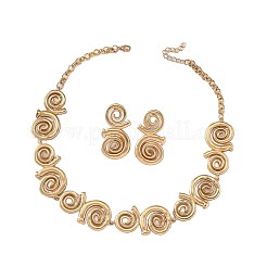 Комплекты из цепочки и сережек-гвоздиков из сплава с вихревыми звеньями для женщин&nbsp;FS-WG65950-01