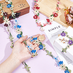 4 ярд двухцветной полиэстеровой вышитой кружевной отделки OCOR-NB0002-35