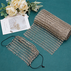 Elastischer Netzstoff aus Polyester mit Strassen&nbsp;DIY-WH0504-288C