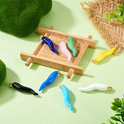 8шт. 8-х стильный лэмпворк ручной работы с латунными подвесками KK-TA0002-22