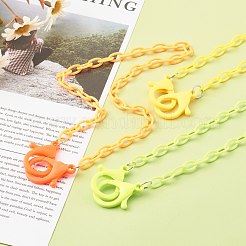3 pièces 3 couleurs colliers de chaîne de câble en plastique abs personnalisés&nbsp;NJEW-JN03484-05