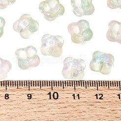 透明なガラスビーズを電気  キラキラパウダーをつけた花  ラベンダーブラッシュ  11.5~12x11.5~12x6mm  穴：1.4mm  約1369個/1000g&nbsp;GLAA-A045-03A
