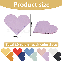 30 шт. 10-х цветные закладки из искусственной кожи AJEW-HS0001-15