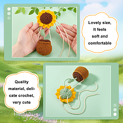 Подвесное украшение крючком в виде подсолнуха AJEW-WH0475-35