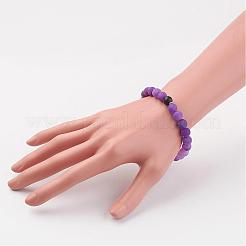 Матовые браслеты из натурального состаренного агата (окрашенные) стрейч&nbsp;BJEW-JB03135