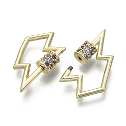 Латунь микропаве кубический цирконий винт карабин подвески с замком&nbsp;KK-R136-067E-NF