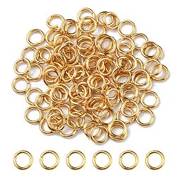 304 Stainless Steel Jump Rings, Open Jump Rings, Round Ring, Metal Connectors for DIY Jewelry Crafting and Keychain Accessories, Real 18K Gold Plated, 21 Gauge, 4x0.7mm, Inner Diameter: 2.6mm